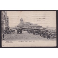 ESTACION CENTRAL DEL FERROCARRIL EN PASEO DE JULIO ANTIGUA TARJETA POSTAL RARA